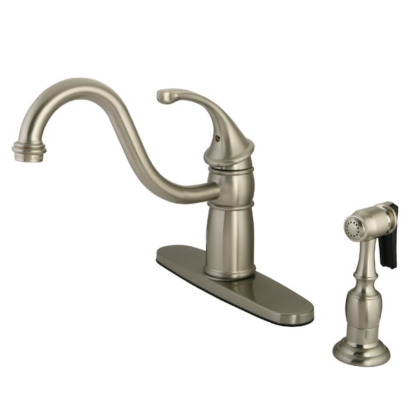 8" Centerset Kitchen Faucet Brass Sprayer, Brushed Nickel